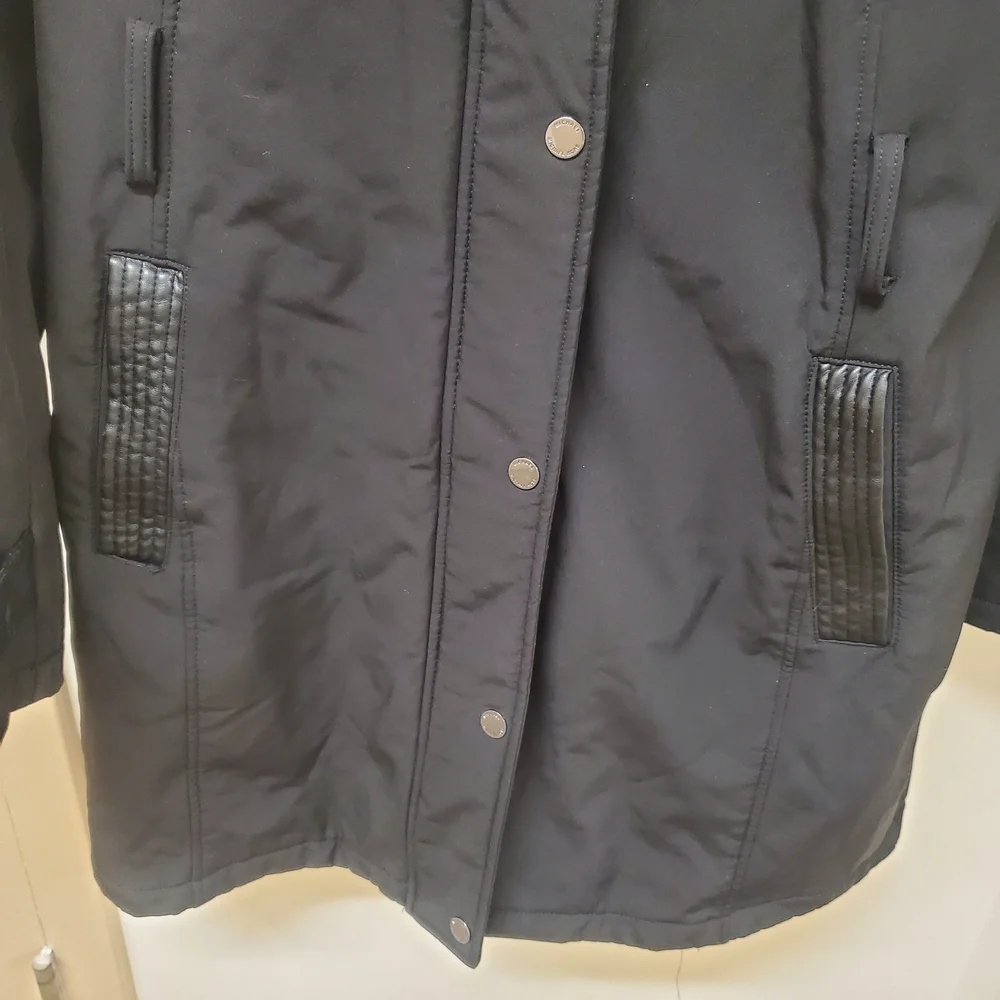 Michael Kors Women's L Black Hooded Water Resistant Coat Parka